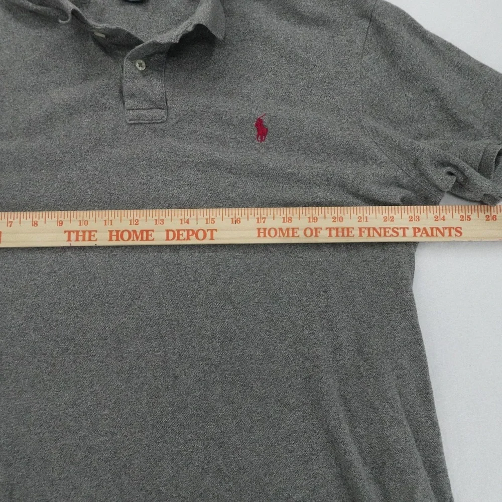 Polo Ralph Lauren Polo Shirt Mens XXL Gray Slim Fit Pony Casual Classic Preppy